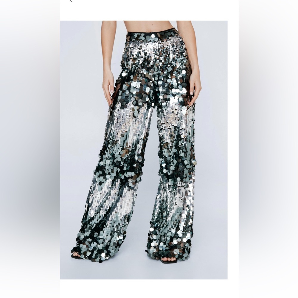 Nasty Gal premium mix sequin tailored trouser